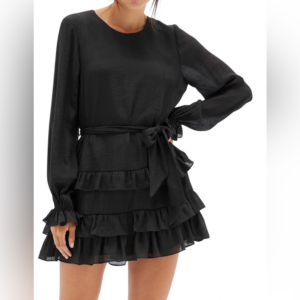 MINKPINK Arak Frill Women’s Black Mini Dress - Size S